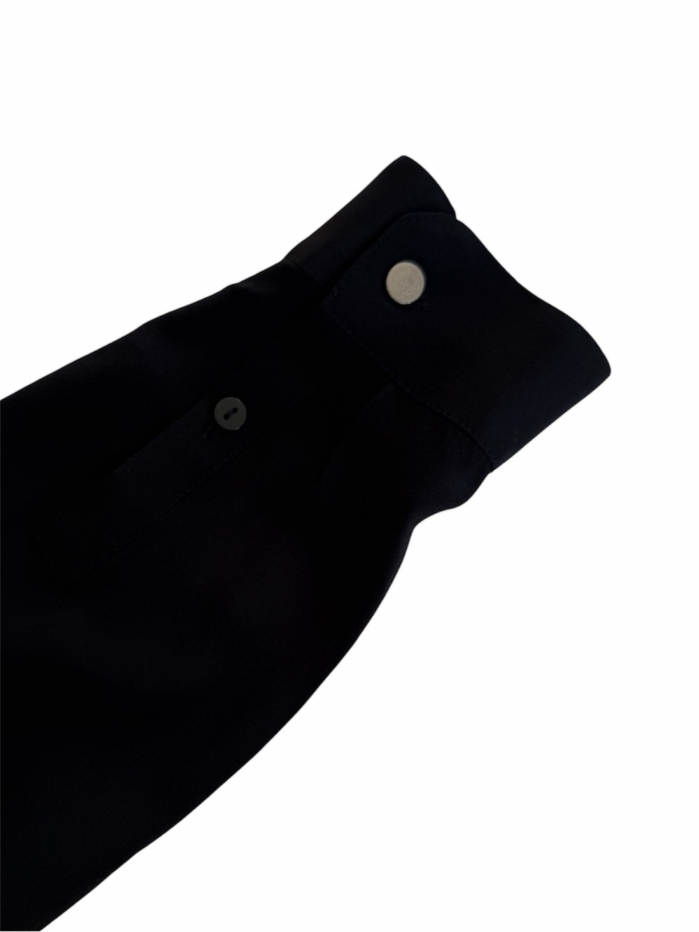The Kooples Black 100% Silk Button Front Blouse Shirt Size 1 - Picture 4 of 6